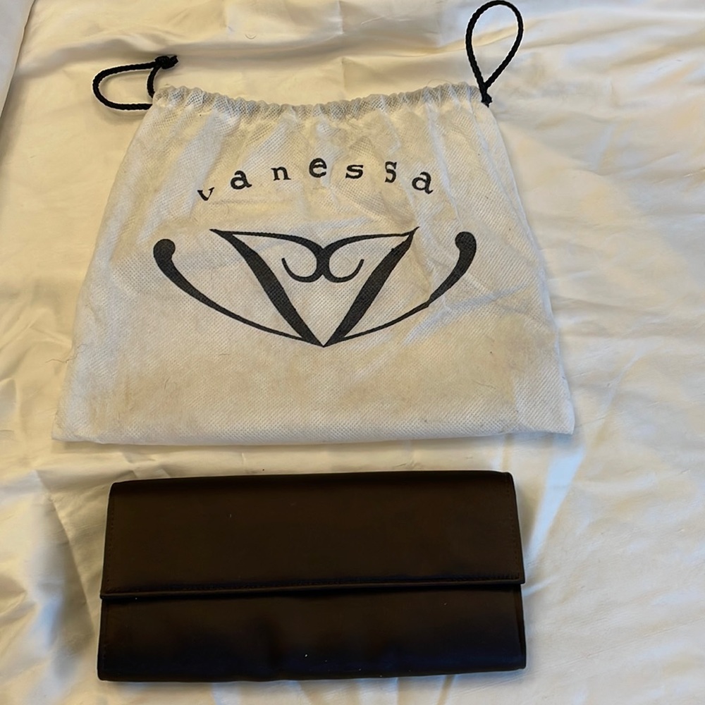 Brown Satin Clutch/ Shoulder Evening Bag